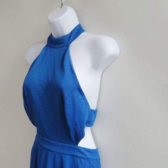 NBD Revolve Womens Small Choker Halter Cutout Racer Cobalt Blue Nite Out Dress - Picture 9 of 16